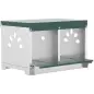 Ponedero para Gallinas de Acero Galvanizado con 2 Huecos para 2 Gallinas con Techo Impermeable y Ventilación Plateado y Verde