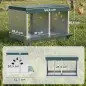 Ponedero para Gallinas de Acero Galvanizado con 2 Huecos para 2 Gallinas con Techo Impermeable y Ventilación Plateado y Verde