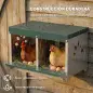 Ponedero para Gallinas de Acero Galvanizado con 2 Huecos para 2 Gallinas con Techo Impermeable y Ventilación Plateado y Verde