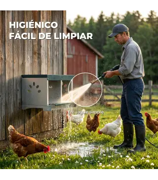 Ponedero para Gallinas de Acero Galvanizado con 2 Huecos para 2 Gallinas con Techo Impermeable y Ventilación Plateado y Verde