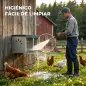 Ponedero para Gallinas de Acero Galvanizado con 2 Huecos para 2 Gallinas con Techo Impermeable y Ventilación Plateado y Verde