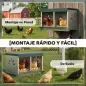 Ponedero para Gallinas de Acero Galvanizado con 2 Huecos para 2 Gallinas con Techo Impermeable y Ventilación Plateado y Verde