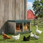 Ponedero para Gallinas de Acero Galvanizado con 2 Huecos para 2 Gallinas con Techo Impermeable y Ventilación Plateado y Verde
