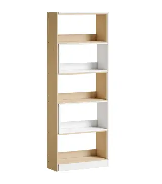 Estantería Expandible 5 Niveles Giratoria 350° Ancho Ajustable Convertible en en L Recta o Compacta 111,5x23,8x163,7 cm