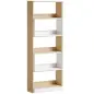 Estantería Expandible 5 Niveles Giratoria 350° Ancho Ajustable Convertible en en L Recta o Compacta 111,5x23,8x163,7 cm