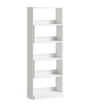 Estantería Expandible 5 Niveles Giratoria 350° Ancho Ajustable Convertible en en L Recta o Compacta 111,5x23,8x163,7 cm