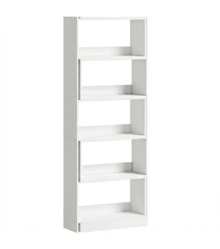Estantería Expandible 5 Niveles Giratoria 350° Ancho Ajustable Convertible en en L Recta o Compacta 111,5x23,8x163,7 cm