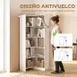 Estantería Expandible 5 Niveles Giratoria 350° Ancho Ajustable Convertible en en L Recta o Compacta 111,5x23,8x163,7 cm