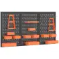 Organizador de Herramientas de Pared de 33 Piezas 120x60 cm con Ganchos Contenedores y Estantes Negro y Naranja