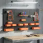 Organizador de Herramientas de Pared de 33 Piezas 120x60 cm con Ganchos Contenedores y Estantes Negro y Naranja