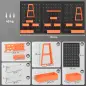 Organizador de Herramientas de Pared de 33 Piezas 120x60 cm con Ganchos Contenedores y Estantes Negro y Naranja