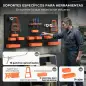 Organizador de Herramientas de Pared de 33 Piezas 120x60 cm con Ganchos Contenedores y Estantes Negro y Naranja