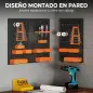 Organizador de Herramientas de Pared de 33 Piezas 120x60 cm con Ganchos Contenedores y Estantes Negro y Naranja