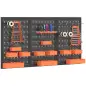 Organizador de Herramientas de Pared de 33 Piezas 120x60 cm con Ganchos Contenedores y Estantes Negro y Naranja