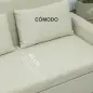 Sofá de 2 Plazas Tapizado en Lino Sintético con Espacio de Almacenaje 2 Almohadas y Patas de Madera 135x71x84 cm Beige