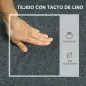 Sofá de 2 Plazas Tapizado en Lino Sintético con Espacio de Almacenaje 2 Almohadas y Patas de Madera 135x71x84 cm Gris