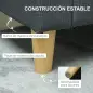 Sofá de 2 Plazas Tapizado en Lino Sintético con Espacio de Almacenaje 2 Almohadas y Patas de Madera 135x71x84 cm Gris