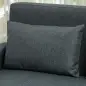 Sofá de 2 Plazas Tapizado en Lino Sintético con Espacio de Almacenaje 2 Almohadas y Patas de Madera 135x71x84 cm Gris