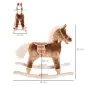Caballo de Juguete para Niños de +3 Años con Asas Marco de Metal y Base de Madera Carga 40 kg 74x33x62 cm Marrón