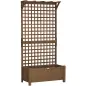 Jardinera con Celosía de Madera para Enredaderas Cultivo de Plantas para Patio Terraza 90x45x183 cm Marrón