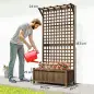 Jardinera con Celosía de Madera para Enredaderas Cultivo de Plantas para Patio Terraza 90x45x183 cm Marrón