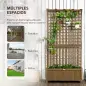 Jardinera con Celosía de Madera para Enredaderas Cultivo de Plantas para Patio Terraza 90x45x183 cm Marrón
