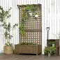 Jardinera con Celosía de Madera para Enredaderas Cultivo de Plantas para Patio Terraza 90x45x183 cm Marrón