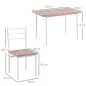Conjunto de Comedor 5 Piezas Juego de 1 Mesa y 4 Sillas con Pies Acero para Cocina 110x70x75 cm Madera Natural y Blanco Conjunto de Comedor 5 Piezas Juego de 1 Mesa y 4 Sillas con Pies Acero para Cocina 110x70x75 cm Madera Natural y Blanco