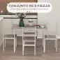 Conjunto de Comedor 5 Piezas Juego de 1 Mesa y 4 Sillas con Pies Acero para Cocina 110x70x75 cm Madera Natural y Blanco Conjunto de Comedor 5 Piezas Juego de 1 Mesa y 4 Sillas con Pies Acero para Cocina 110x70x75 cm Madera Natural y Blanco