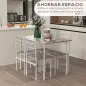 Conjunto de Comedor 5 Piezas Juego de 1 Mesa y 4 Sillas con Pies Acero para Cocina 110x70x75 cm Madera Natural y Blanco Conjunto de Comedor 5 Piezas Juego de 1 Mesa y 4 Sillas con Pies Acero para Cocina 110x70x75 cm Madera Natural y Blanco