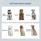 Comedero Elevado para Perros Grandes con 2 Cuencos de 2000ml y Almacenamiento Oculto 60x30x35,5 cm Gris