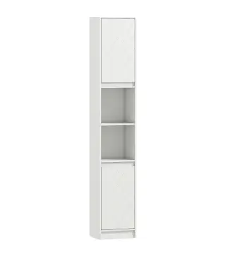 Columna de Baño Estrecha con 2 Puertas y 2 Estantes Abiertos para Espacios Pequeños 30x24x170 cm Blanco