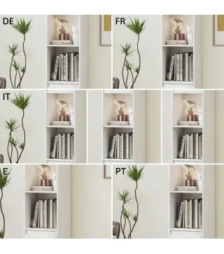 Columna de Baño Estrecha con 2 Puertas y 2 Estantes Abiertos para Espacios Pequeños 30x24x170 cm Blanco
