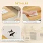 Mesa Infantil con 2 Sillas con 6 Cajones de Tela Diseño Estrellas para Niños y Niñas de 3-8 Años Natural