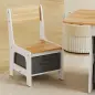 Mesa Infantil con 2 Sillas con 6 Cajones de Tela Diseño Estrellas para Niños y Niñas de 3-8 Años Natural