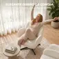 Sillón de Salón Giratorio Butaca de Salón Tapizada Terciopelo con Respaldo en Forma de Concha Cojín con Resortes Crema Sillón de Salón Giratorio Butaca de Salón Tapizada Terciopelo con Respaldo en Forma de Concha Cojín con Resortes Crema