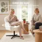 Sillón de Salón Giratorio Butaca de Salón Tapizada Terciopelo con Respaldo en Forma de Concha Cojín con Resortes Crema Sillón de Salón Giratorio Butaca de Salón Tapizada Terciopelo con Respaldo en Forma de Concha Cojín con Resortes Crema