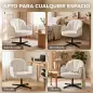 Sillón de Salón Giratorio Butaca de Salón Tapizada Terciopelo con Respaldo en Forma de Concha Cojín con Resortes Crema Sillón de Salón Giratorio Butaca de Salón Tapizada Terciopelo con Respaldo en Forma de Concha Cojín con Resortes Crema