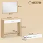 Recibidor de Entrada con Espejo Cajón y Estante Mueble de Recibidor para Pasillo 91,5x27,9x85,5 cm Roble
