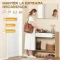 Recibidor de Entrada con Espejo Cajón y Estante Mueble de Recibidor para Pasillo 91,5x27,9x85,5 cm Roble