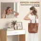 Recibidor de Entrada con Espejo Cajón y Estante Mueble de Recibidor para Pasillo 91,5x27,9x85,5 cm Roble