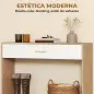 Recibidor de Entrada con Espejo Cajón y Estante Mueble de Recibidor para Pasillo 91,5x27,9x85,5 cm Roble