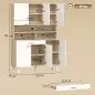 Alacena de Cocina Alta con 6 Puertas y Gran Cajón Estantes Encimera Amplia para Microondas 120x40x175 cm Blanco