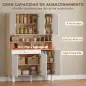 Alacena de Cocina Alta con 6 Puertas y Gran Cajón Estantes Encimera Amplia para Microondas 120x40x175 cm Blanco