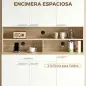 Alacena de Cocina Alta con 6 Puertas y Gran Cajón Estantes Encimera Amplia para Microondas 120x40x175 cm Blanco