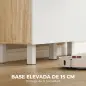 Alacena de Cocina Alta con 6 Puertas y Gran Cajón Estantes Encimera Amplia para Microondas 120x40x175 cm Blanco