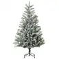 Árbol de Navidad Nevado Artificial 150 cm con 521 Ramas PVC y PE Base Plegable y Soporte de Metal Verde y Blanco Árbol de Navidad Nevado Artificial 150 cm con 521 Ramas PVC y PE Base Plegable y Soporte de Metal Verde y Blanco