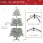 Árbol de Navidad Nevado Artificial 150 cm con 521 Ramas PVC y PE Base Plegable y Soporte de Metal Verde y Blanco Árbol de Navidad Nevado Artificial 150 cm con 521 Ramas PVC y PE Base Plegable y Soporte de Metal Verde y Blanco