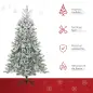 Árbol de Navidad Nevado Artificial 150 cm con 521 Ramas PVC y PE Base Plegable y Soporte de Metal Verde y Blanco Árbol de Navidad Nevado Artificial 150 cm con 521 Ramas PVC y PE Base Plegable y Soporte de Metal Verde y Blanco