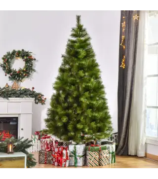 Árbol de Navidad 210cm, Artificial Árbol de Pino, Decoración Navideña, con Soporte Metálico, 505 Ramas con Puntas Acentuadas en